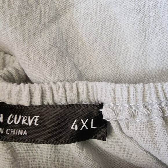 SHEIN CURVE Plus Solid Ruffle Hem Tie Front Bardot Dress Size 4XL NWOT - Picture 7 of 7